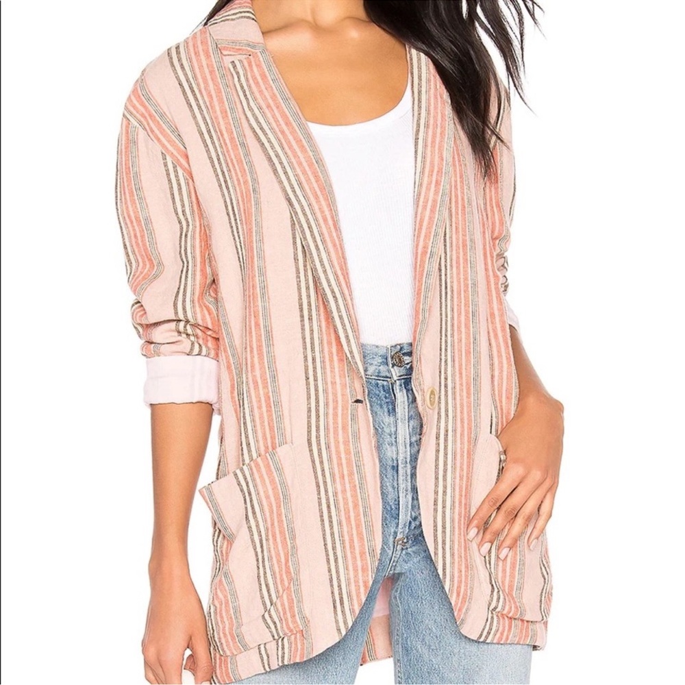 Free People Striped Blazer